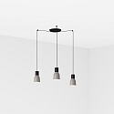 Luminaria colgante KOMBO de 3 llamas E27 IP20, gris, negro mate 