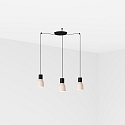 Luminaria colgante KOMBO de 3 llamas E27 IP20, beige, negro mate 