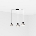Luminaria colgante KOMBO de 3 llamas E27 IP20, gris, negro mate 