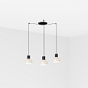 Luminaria colgante KOMBO de 3 llamas E27 IP20, beige, negro mate 