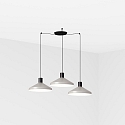 Luminaria colgante KOMBO de 3 llamas E27 IP20, gris, negro mate 