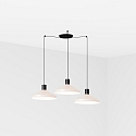 Luminaria colgante KOMBO de 3 llamas E27 IP20, beige, negro mate 
