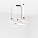 Luminaria colgante KOMBO de 5 llamas E27 IP20, beige, negro mate 
