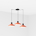 Luminaria colgante KOMBO de 3 llamas E27 IP20, negro mate, barro cocido 