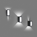 Faro Luminaria de pared para exteriores LOG LED IP54, plomo oscuro 