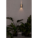 Faro Luminaria de pared para exteriores LOG LED IP54, plomo oscuro 