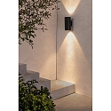 Faro Luminaria de pared para exteriores THON de 2 llamas LED IP55, plomo oscuro 