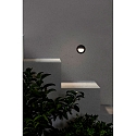 Faro Luminaria de pared empotrable MINI RACING abajo, redondo, conmutable IP44, plomo oscuro 