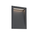 Luminaria de pared empotrable SOUN 193 abajo, angular, indirecta IP65, plomo oscuro 