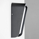 Faro Luminaria de pared para exteriores MASK LED IP65, plomo oscuro 