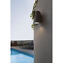 Faro Luminaria de pared TINIA E27 IP44, plomo oscuro 