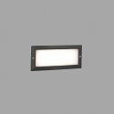 Luminaria de pared empotrable STRIPE-2 angular, con difusor IP54, plomo oscuro 