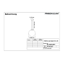 Frisch-Licht LED Ball Pendant luminaire glass, 44W, 3000K, 5200lm, IP40, chrome