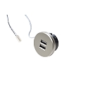 Toma de corriente 24V doble, con adaptador, acero inoxidable