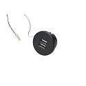 Toma de corriente 24V doble, con adaptador, negro