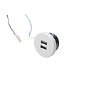 Toma de corriente 24V doble, con adaptador, blanco