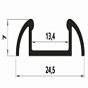 HEITRONIC Perfil versi�n de montaje en superficie, aluminio, �palo