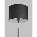 Helestra Luminaria de pedestal OPPO con pantalla, con cadena de interruptor de tiro E27 IP20, negro mate, cromo negro 