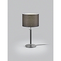 Luminaria de mesa OPPO con pantalla, con cadena de interruptor de tiro E27 IP20, negro mate, cromo negro 