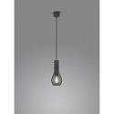 Luminaria colgante GARA de 1 llama E27 IP20, cromo negro regulable