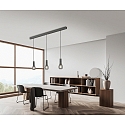 Helestra Luminaria colgante GARA de 1 llama E27 IP20, cromo negro regulable