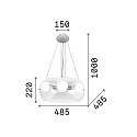 Ideal Lux Luminaria colgante AUDI-10 SP5 de 5 llamas E27 IP20, cromo 