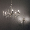 Luminaria de pared CORTE AP2 de 2 llamas E14 IP20, blanco antiguo 