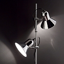Ideal Lux Luminaria de pedestal POLLY PT2 de 2 llamas E27 IP20, cromo 