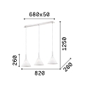 Ideal Lux Luminaria colgante COCKTAIL SB3 SMALL de 3 llamas E14 IP20, blanco