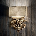 Ideal Lux Luminaria de pared PETER AP2 de 2 llamas, con pantalla E14 IP20, madera 