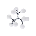 Pendant luminaire NODI BIANCO SP9, 9 flames, E14, chromee