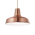Luminaria colgante MOBY SP1 E27 IP20, color cobre 