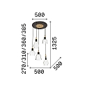 Ideal Lux Pendant luminaire GRETEL SP5, 5 flames, E27, black
