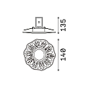Ideal Lux Recssed light for ceilings POLKA, with plaster-decoration, IP20, GU10 max. 50W, brass
