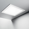 Ideal Lux LED recessed area light GROOVE SQUARE, IP20, 22.7cm, 30W 3000K 2450lm 110°, white