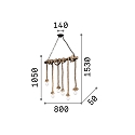 Ideal Lux Luminaria colgante CANAPA de 6 llamas E27 IP20, estopa