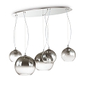 Luminaria colgante NEMO PLUS de 5 llamas E27 IP20, cromo, claro