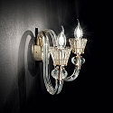 Ideal Lux Luminaria de pared STRAUSS de 2 llamas E14 IP20, �mbar, dorado rojizo, transparente