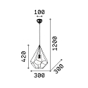 Luminaria colgante AMPOLLA 3 ajustable E27 IP20