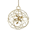 Luminaria colgante KONSE de 6 llamas E27 IP20, dorado, satinado
