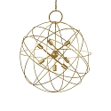 Luminaria colgante KONSE de 7 llamas E27 IP20, dorado, satinado
