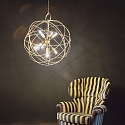 Ideal Lux Luminaria colgante KONSE de 7 llamas E27 IP20, dorado, satinado