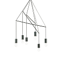 Luminaria colgante POP de 6 llamas, ajustable E27 IP20, blanco