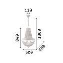Ideal Lux Luminaria araña MONET de 6 llamas E14 IP20, blanco