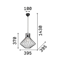 Luminaria colgante AMPOLLA 4 ajustable E27 IP20