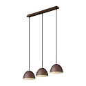 Luminaria colgante FOLK de 3 llamas E27 IP20, mate, marr�n caf� regulable