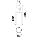 Ideal Lux LED 3-phase track spot SMILE  CRi >90, UGR <19, 30W_CRi >90, 3000K 36�, white