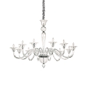 Chandelier BRIGITTA, 12 flames, Ø 120cm, E14, transparent glass