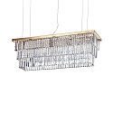 Luminaria colgante MARTINEZ de 8 llamas E14 IP20, dorado, cristalino