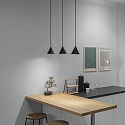 Ideal Lux Pendant luminaire, A-LINE, � 13cm, GU10, matt black / shade white on the inside